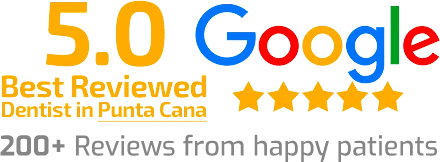 5.0 on Google, best reviewed dentist in Punta Cana, 200 plus reviews