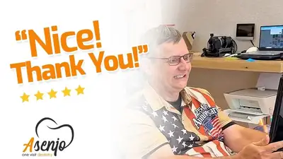 Patient reaction video from Asenjo One Visit Dentistry